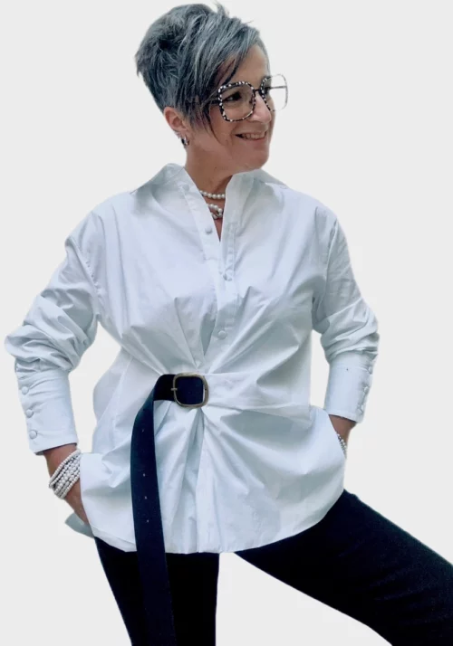 Camicia in popeline di cotone con dettaglio fibbia Souvenir Immagine in Evidenza