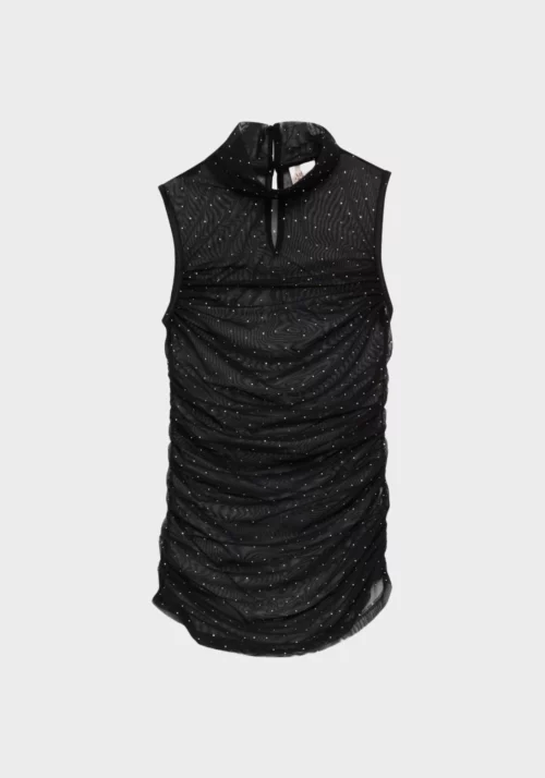 Meme Road Canotta Tulle Con Strass Immagine in evidenza