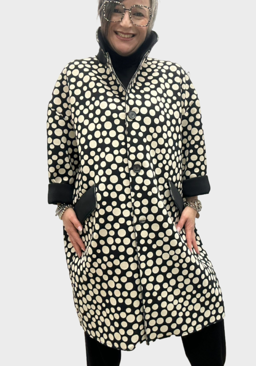 Cappotto Oversize Stampa Pois Geometrica Foto 6