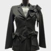 Blazer Nero con Fiocchi Decorativi Foto 1