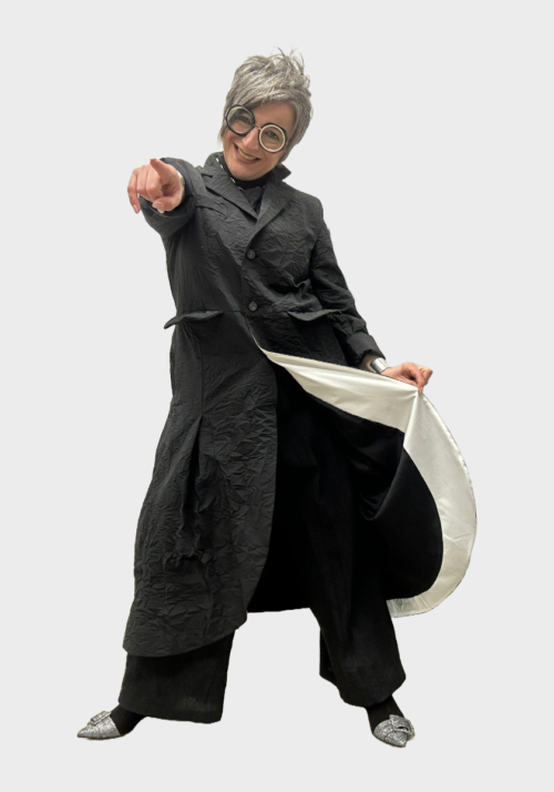 Cappotto lungo nero stropicciato Foto 17