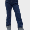 Jeans con Borchie Oro e Risvolto a Contrasto Foto