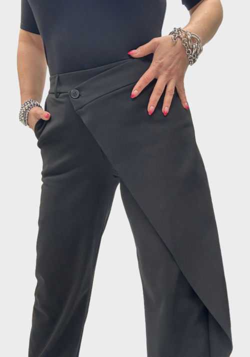 Pantalone Elegante con Drappeggio - Gamba Ampia Foto 7