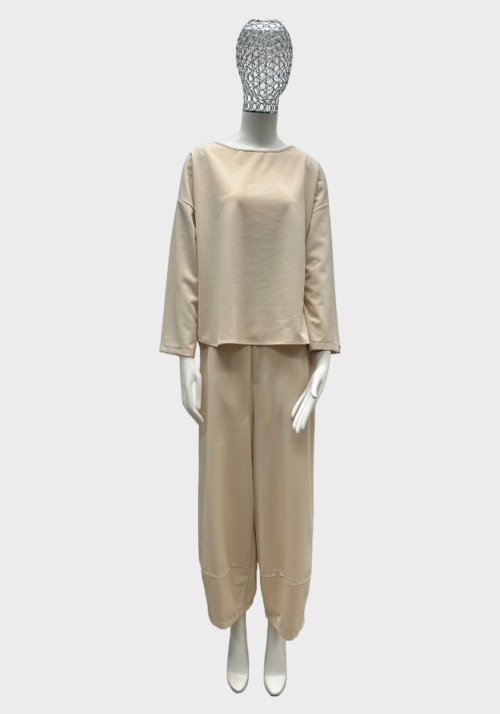 Pantalone Jogger Crema Foto 10
