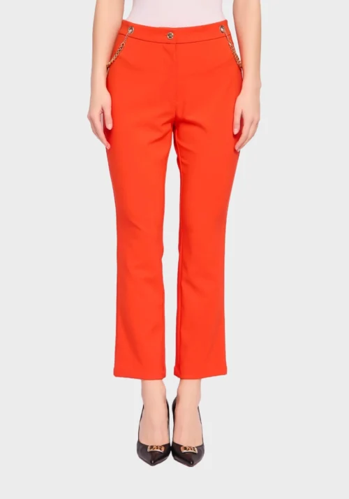 Pantaloni Arancio con Catena Gioiello Foto 8