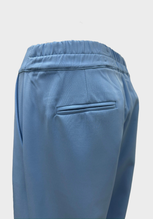 Pantaloni Palazzo a Vita Alta - Azzurro Polvere Foto 7