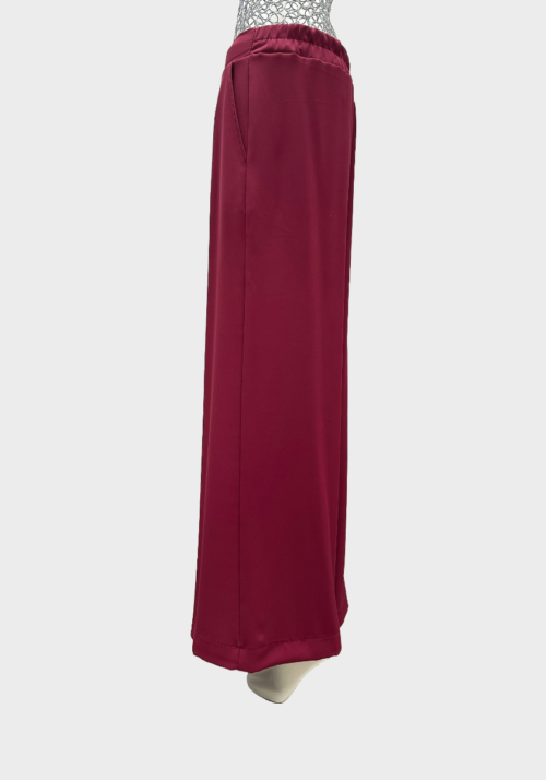 Pantaloni Palazzo con Elastico - Amaranto Foto 1