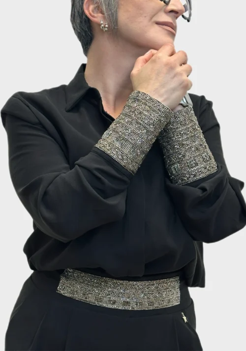 Camicia Con Polsini Perline Foto 10