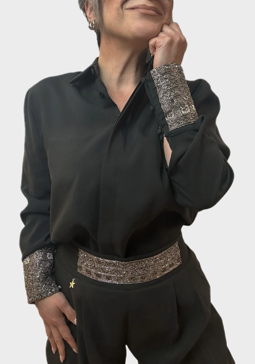 Camicia Con Polsini Perline Foto 9