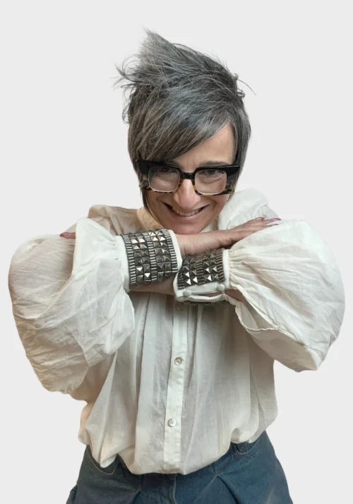 Camicia in Cotone con Polsini Borchiati Foto 8