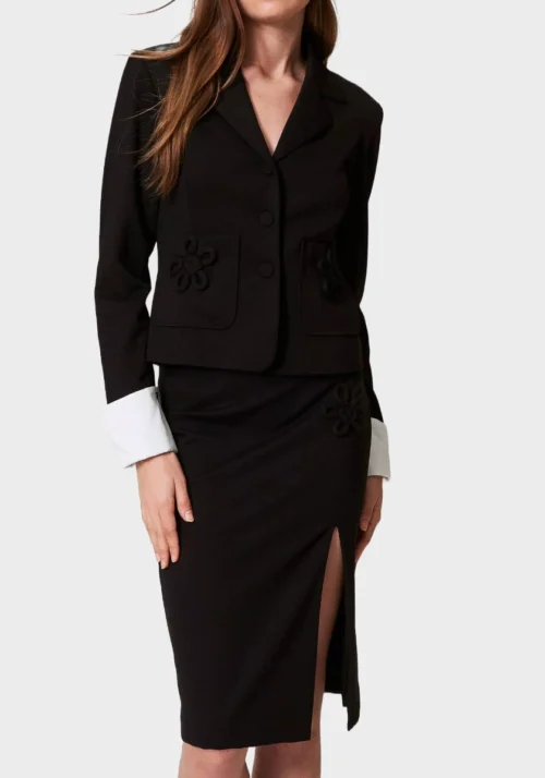 Giacca Blazer con Spilla a Fiore Foto 2