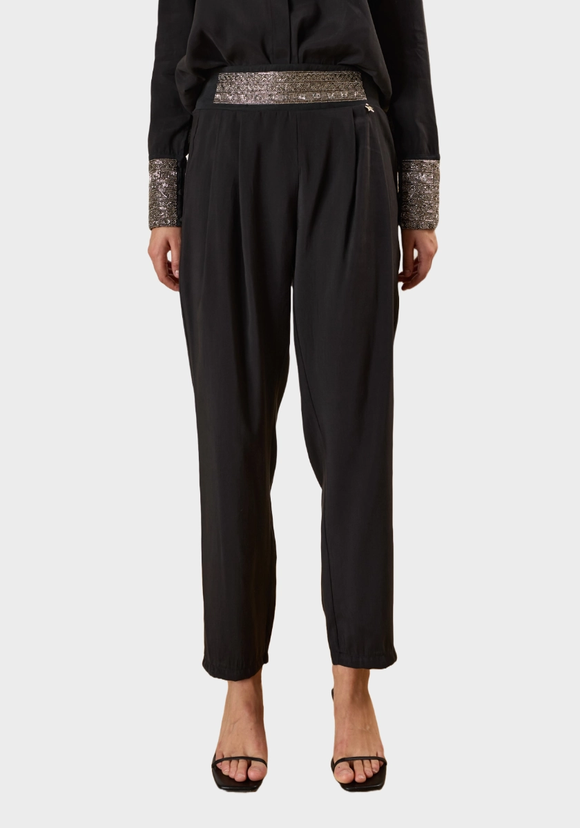 Pantalone Con Fascione Perline Foto 3
