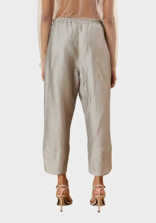 Pantalone in lino sciancrato Foto 1