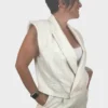 Gilet Bianco Crema a Righe Foto 2 Gilet Bianco Crema a Righe