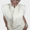 Gilet Bianco Crema a Righe Foto 3 Gilet Bianco Crema a Righe