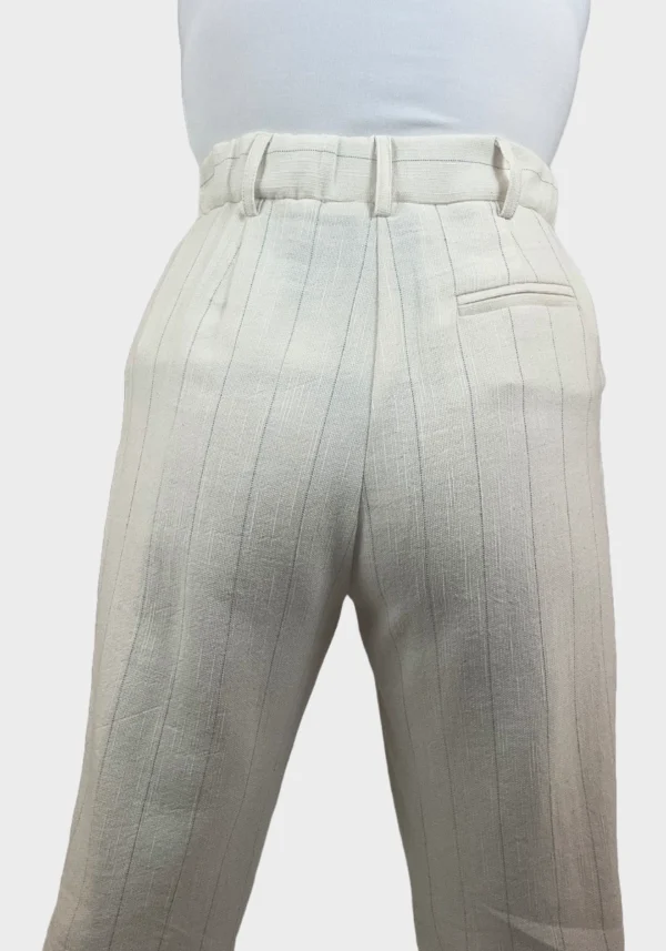 Pantalone Palazzo Crema a Righe Foto 2 Pantalone Palazzo Bianco Crema a Righe