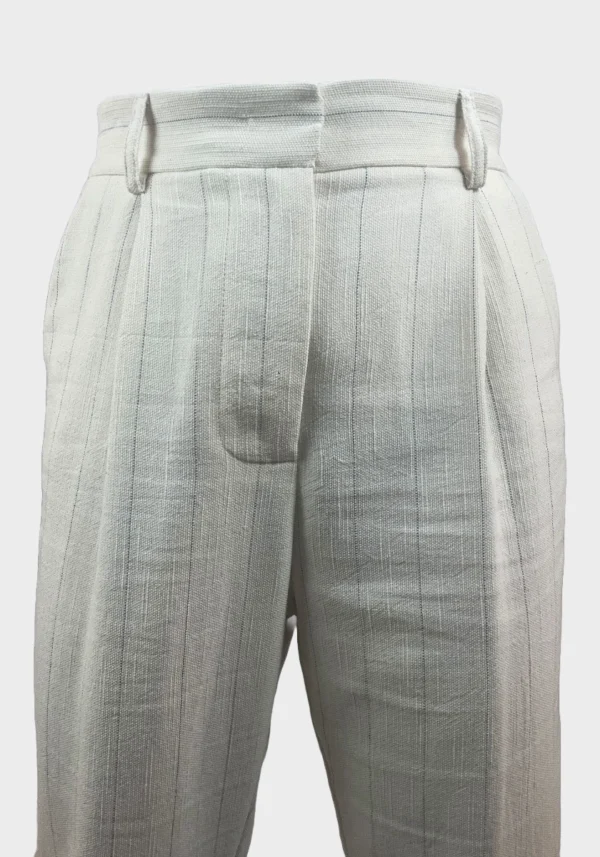 Pantalone Palazzo Crema a Righe Foto 5 Pantalone Palazzo Bianco Crema a Righe