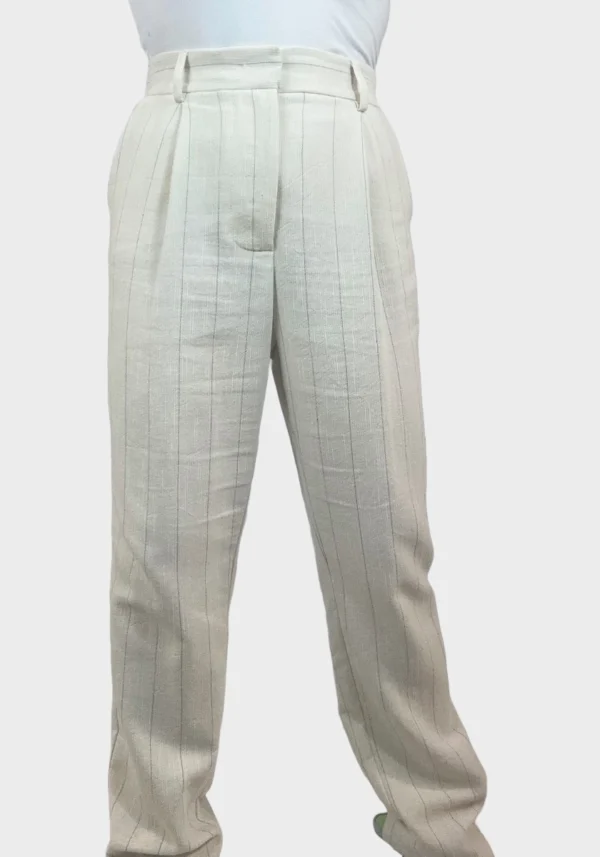 Pantalone Palazzo Crema a Righe Foto 6 Pantalone Palazzo Bianco Crema a Righe
