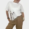 T-Shirt Bianca con Stampa Botanica Foto1 T-Shirt Bianca con Stampa Botanica