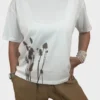 T-Shirt Bianca con Stampa Botanica Foto3 T-Shirt Bianca con Stampa Botanica