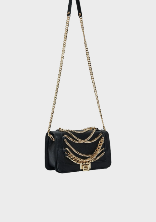 Borsa crossbody nera con patta