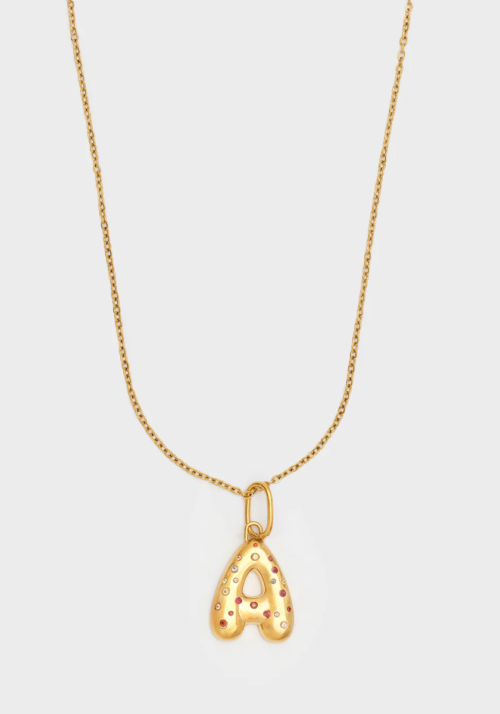 Collana Chunky Lettera Acc. Inos Color Oro Foto 1 Collana Chunky Lettera Acc. Inos Color Oro