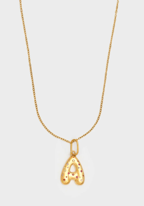 Collana Chunky Lettera Acc. Inos Color Oro Foto 1 Collana Chunky Lettera Acc. Inos Color Oro