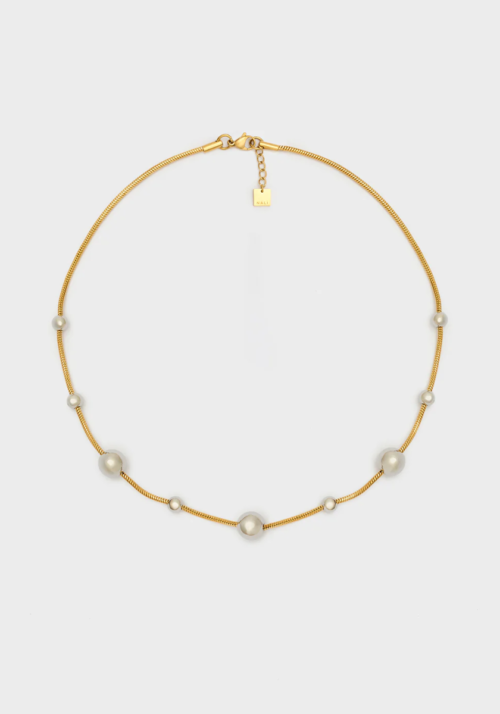 Collana Corta Sfere Acc.Ino Oro Argento Foto 1 Collana Corta Sfere Acc.Ino Oro Argento