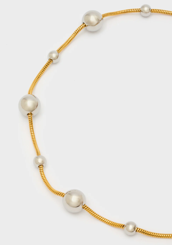 Collana Corta Sfere Acc.Ino Oro Argento Foto 2 Collana Corta Sfere Acc.Ino Oro Argento
