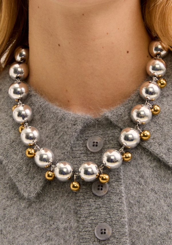 Collana Due Sfere Acc.Ino Oro Argento Foto 3 Collana Due Sfere Acc.Ino Oro Argento