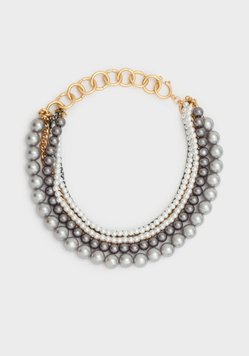 Collana Multifilo Perle Oro Argento Foto 1 Collana Multifilo Perle Oro Argento