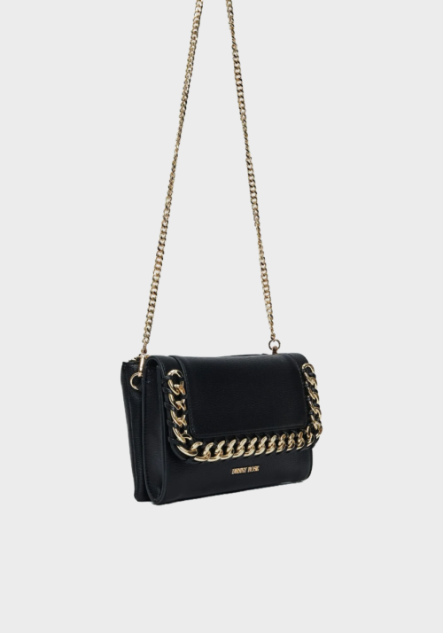 Pochette nera con catena