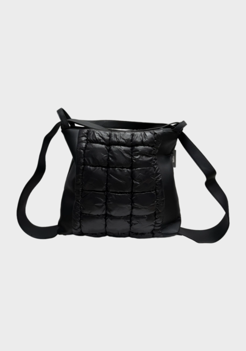 Sacca Zaino Ecopelle Nylon Nera Foto 3 Sacca Zaino Ecopelle Nylon Nera