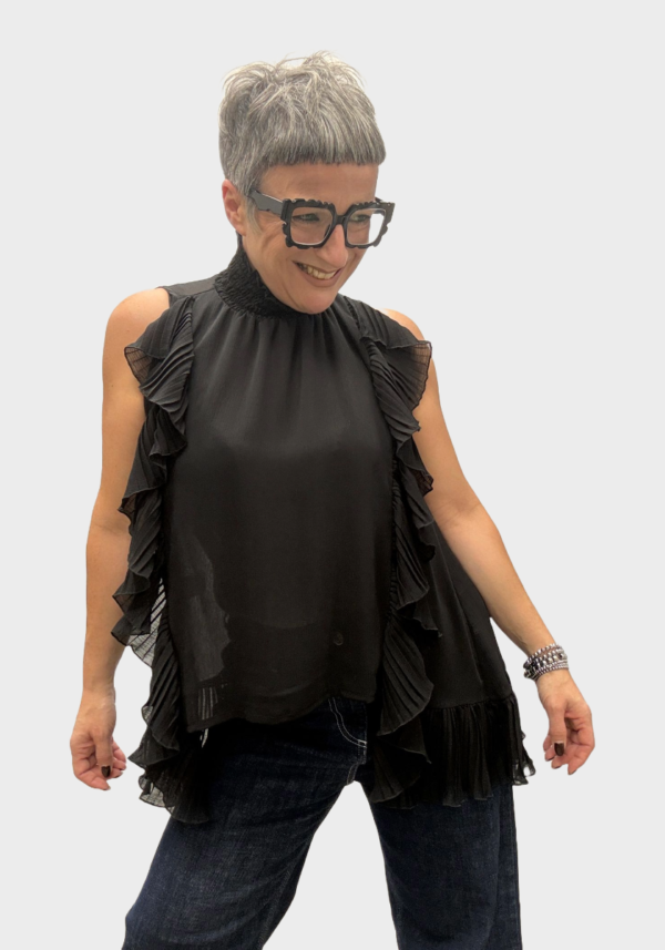 Blusa-Smanicata-nera-Philia-Loft-Foto-1 Blusa Smanicata Nera