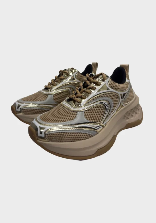 Running allacciata in materiale specchiato e tessuto tecnico Foto 2 Scarpa Running allacciata in materiale specchiato e tessuto tecnico