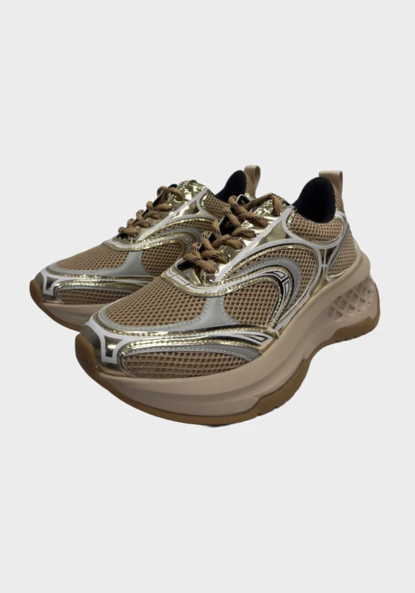Running allacciata in materiale specchiato e tessuto tecnico Foto 2 Scarpa Running allacciata in materiale specchiato e tessuto tecnico