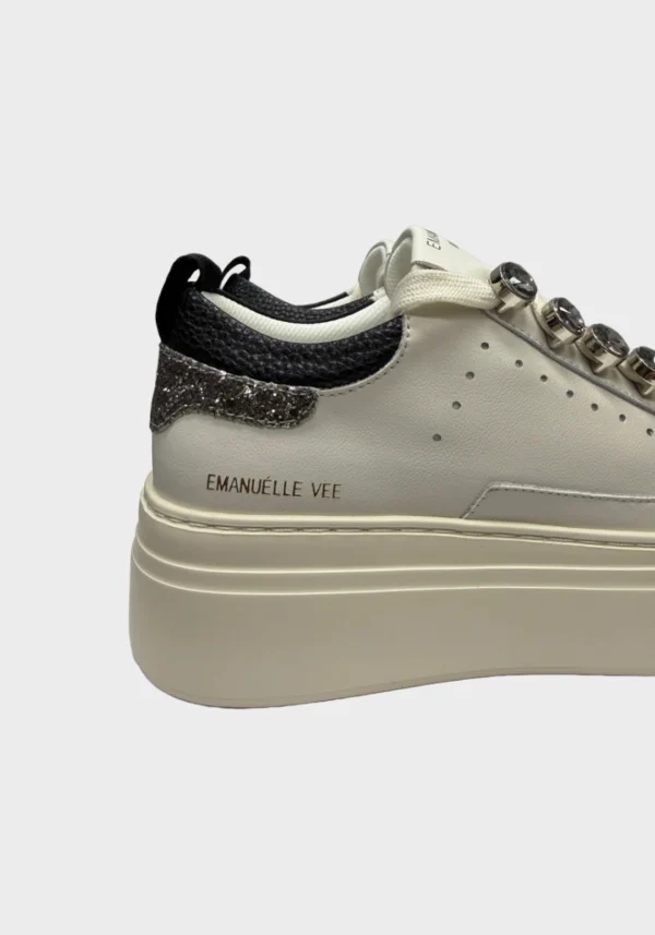 Sneaker a Cassetta in Pelle con Dettagli in Glitter Foto 7 Sneaker a Cassetta in Pelle con Dettagli in Glitter