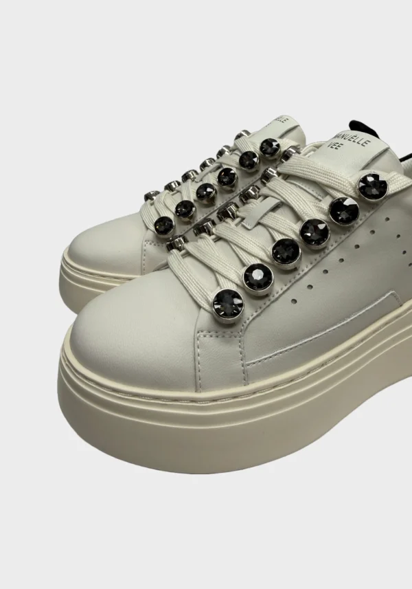 Sneaker a Cassetta in Pelle con Dettagli in Glitter Foto 8 Sneaker a Cassetta in Pelle con Dettagli in Glitter